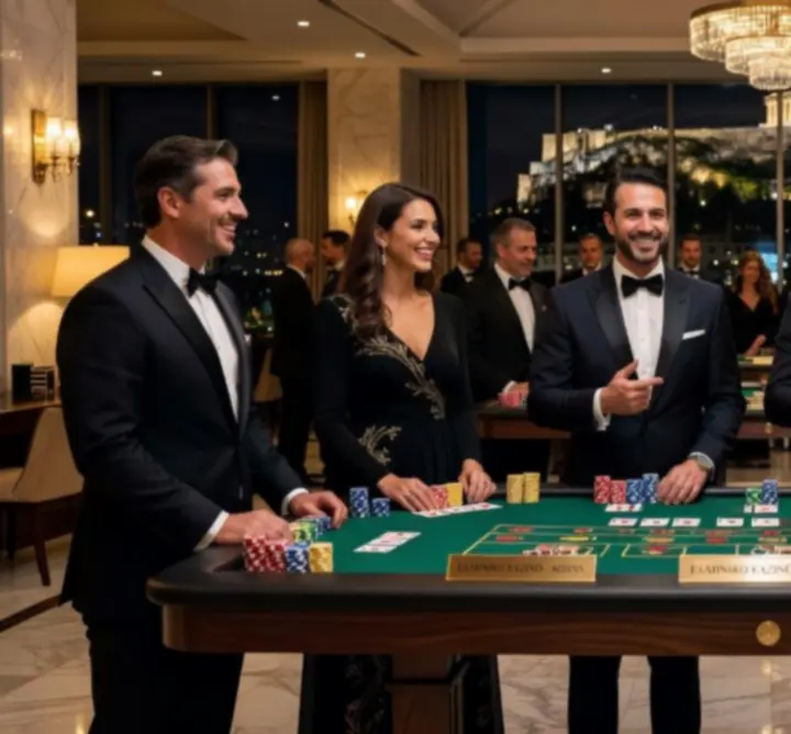 Ομάδα επαγγελματιών dealers σε casino event στην Αθήνα