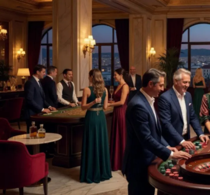 Casino night με τραπέζια ρουλέτας και blackjack σε premium χώρο