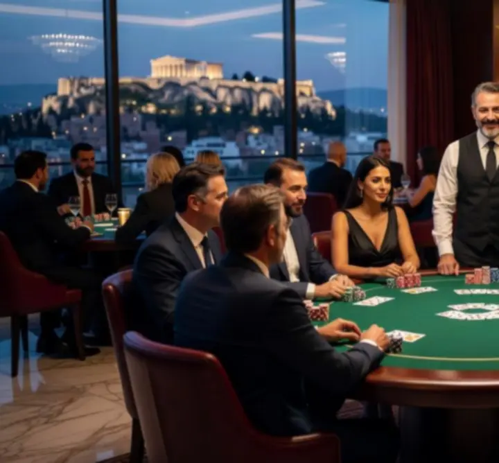 Βραδιά πόκερ με επαγγελματικό τραπέζι και dealer της 