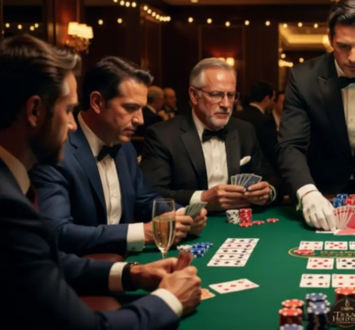 Τραπέζι τουρνουά πόκερ Texas Hold'em με επαγγελματίες dealers